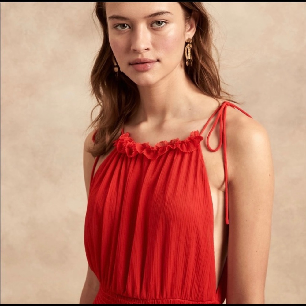 Stunning Banana Republic red chiffon dress, new with tags - Picture 1 of 4